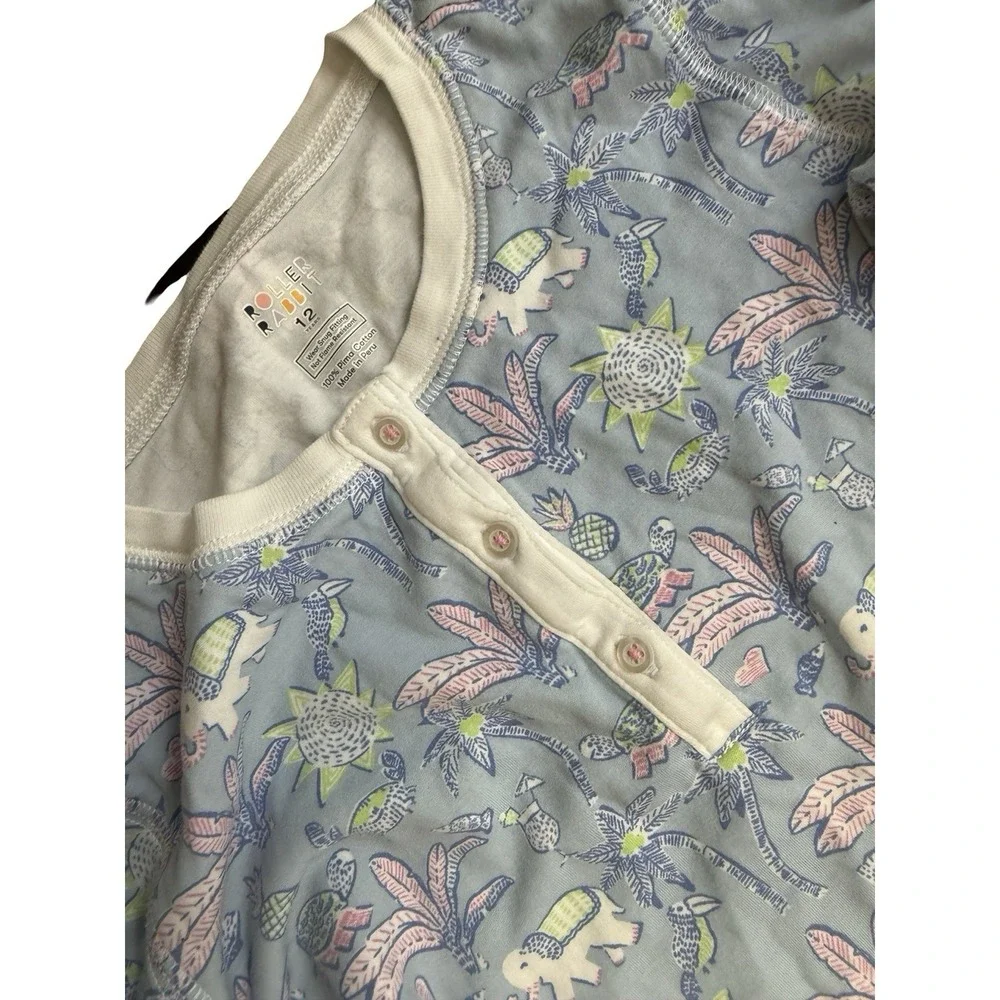 Roller Rabbit size 12 Paradise limited blue kids girls pjs top‎